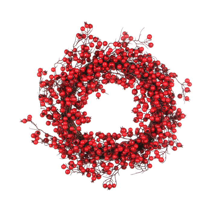 House of Seasons Stirling Kerstkrans Bessen - Ø50 cm - Foam - Rood