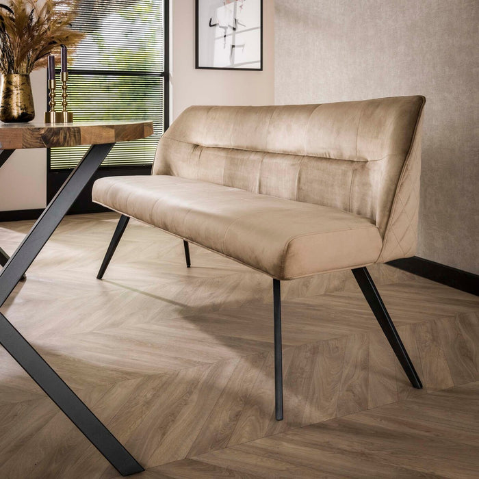 Fraaai - Diego eetkamerbank velvet 188 cm champagne