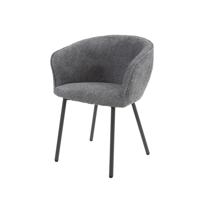 Giga Meubel - Armstoel Bouclé Grijs Draaibaar - Zithoogte 49cm