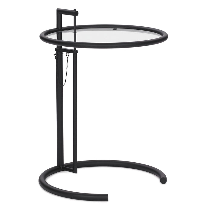 ClassiCon Adjustable Table E 1027 Black bijzettafel Ø52 helder glas