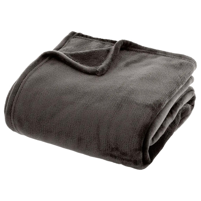 Atmosphera Plaid - donkergrijs - polyester - 180 x 230 cm