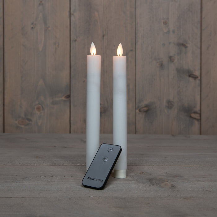 Anna's Collection Dinerkaarsen - wit - 2 stuks - LED - 23 cm