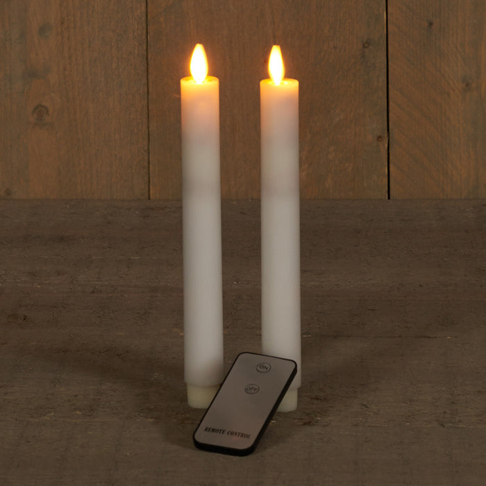 Anna's Collection Dinerkaarsen - wit - 2 stuks - LED - 23 cm