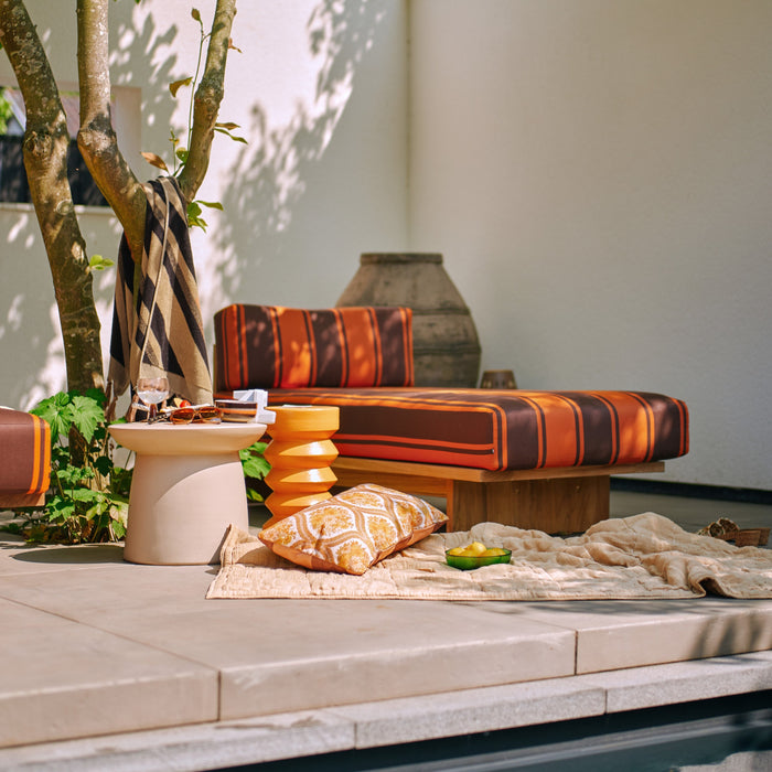 HKliving Stoneware Bijzettafel Ø 23 cm - Terra