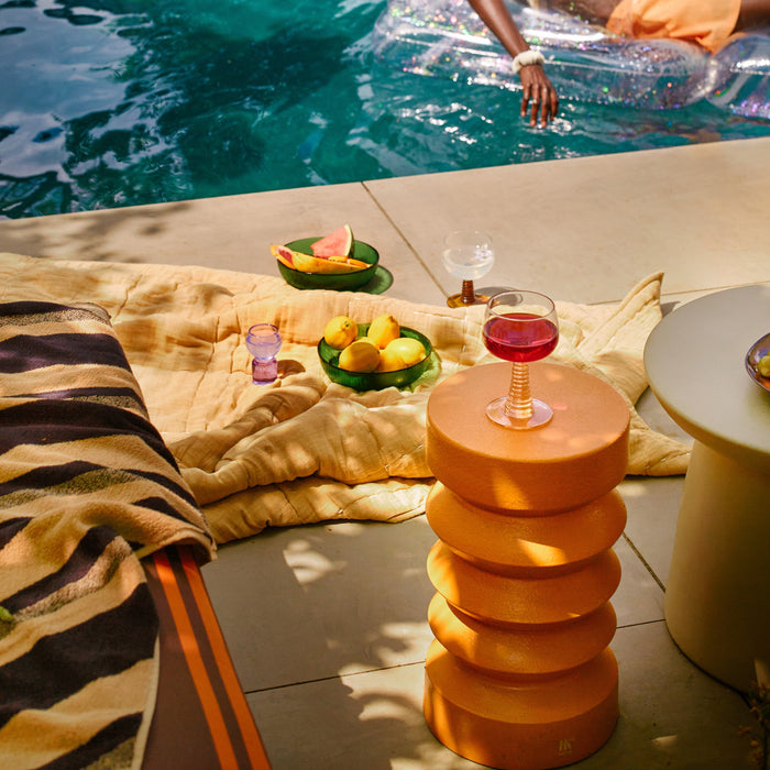 HKliving Stoneware Bijzettafel Ø 23 cm - Terra