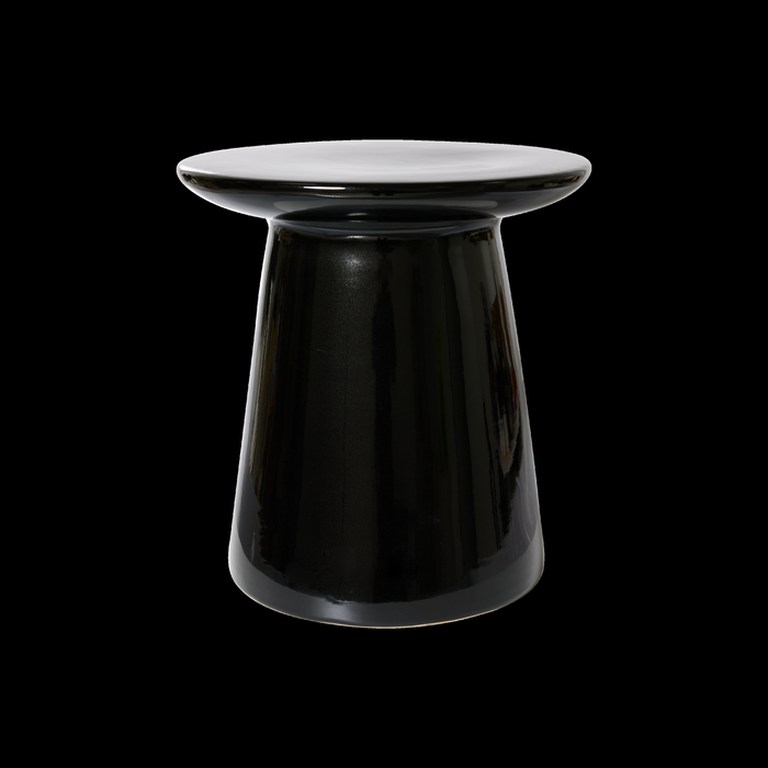 HKliving Earthenware Bijzettafel M - Glossy Black