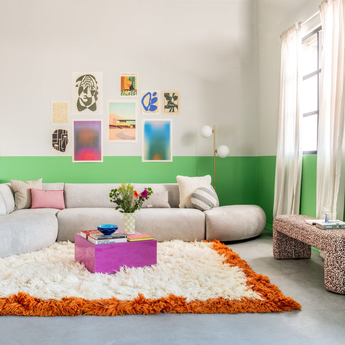 HKliving Fluffy Vloerkleed 250 x 250 cm - Crème