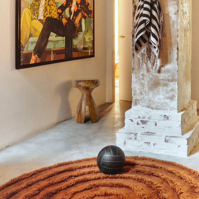 HKliving Round Woolen Vloerkleed Ø 150 cm - Mahogany