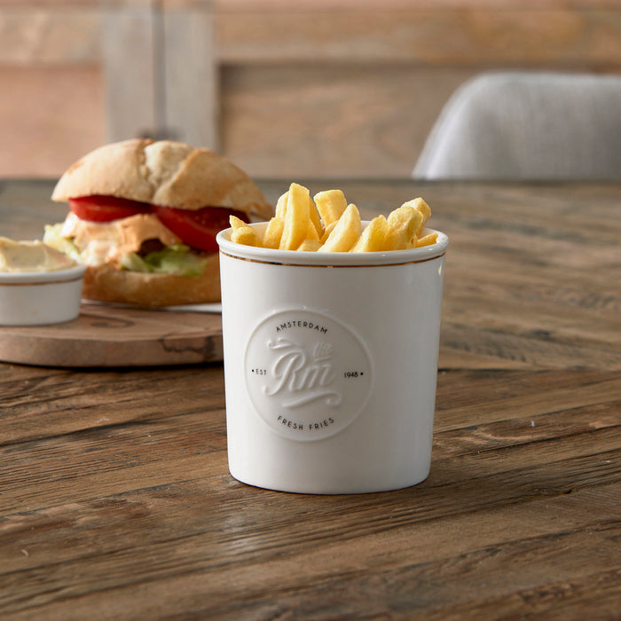 Riviera Maison Frietbakje, Serveerschaal Patat - Fresh Fries - Wit