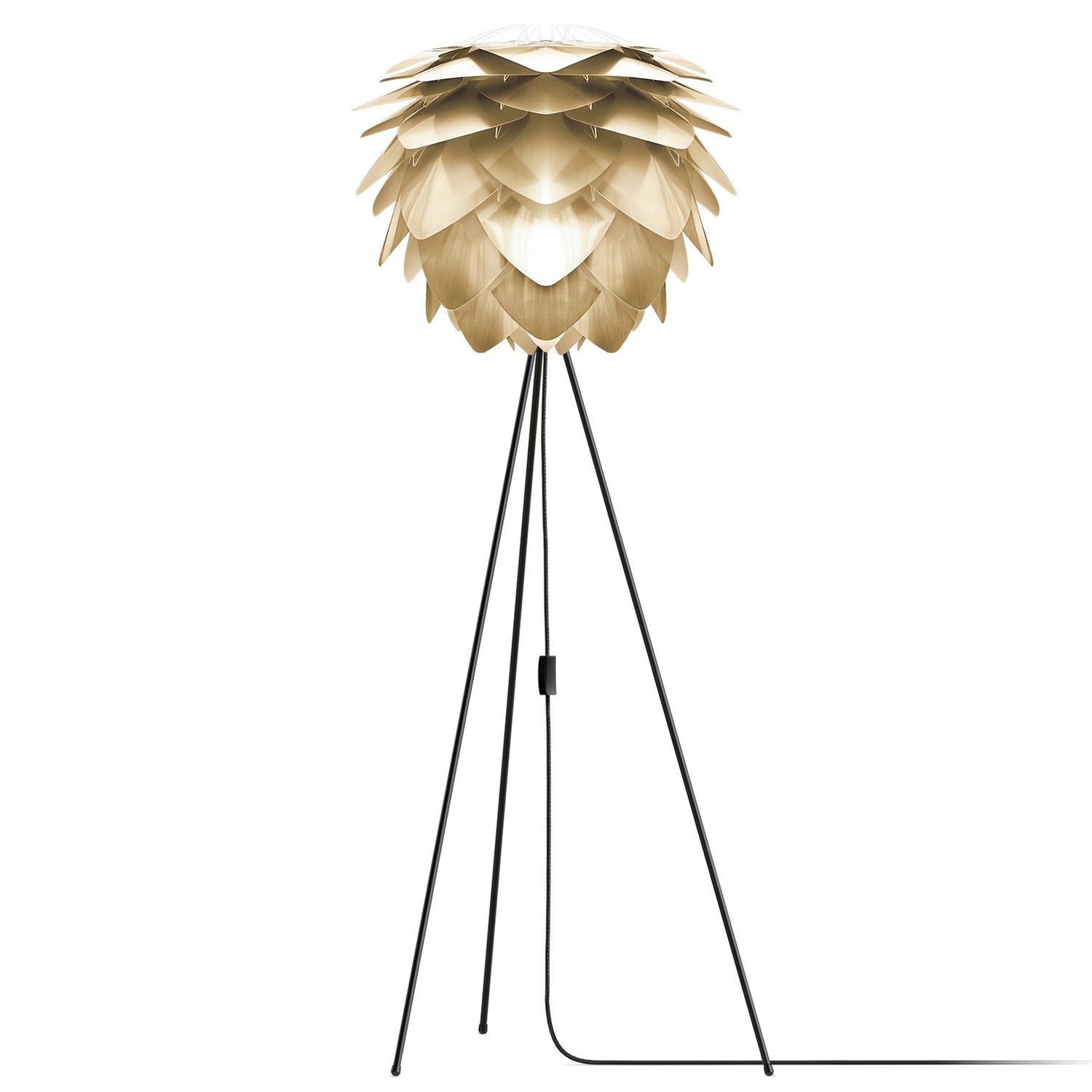 Umage Silvia Medium Tripod vloerlamp Ø50 zwart onderstel, messing