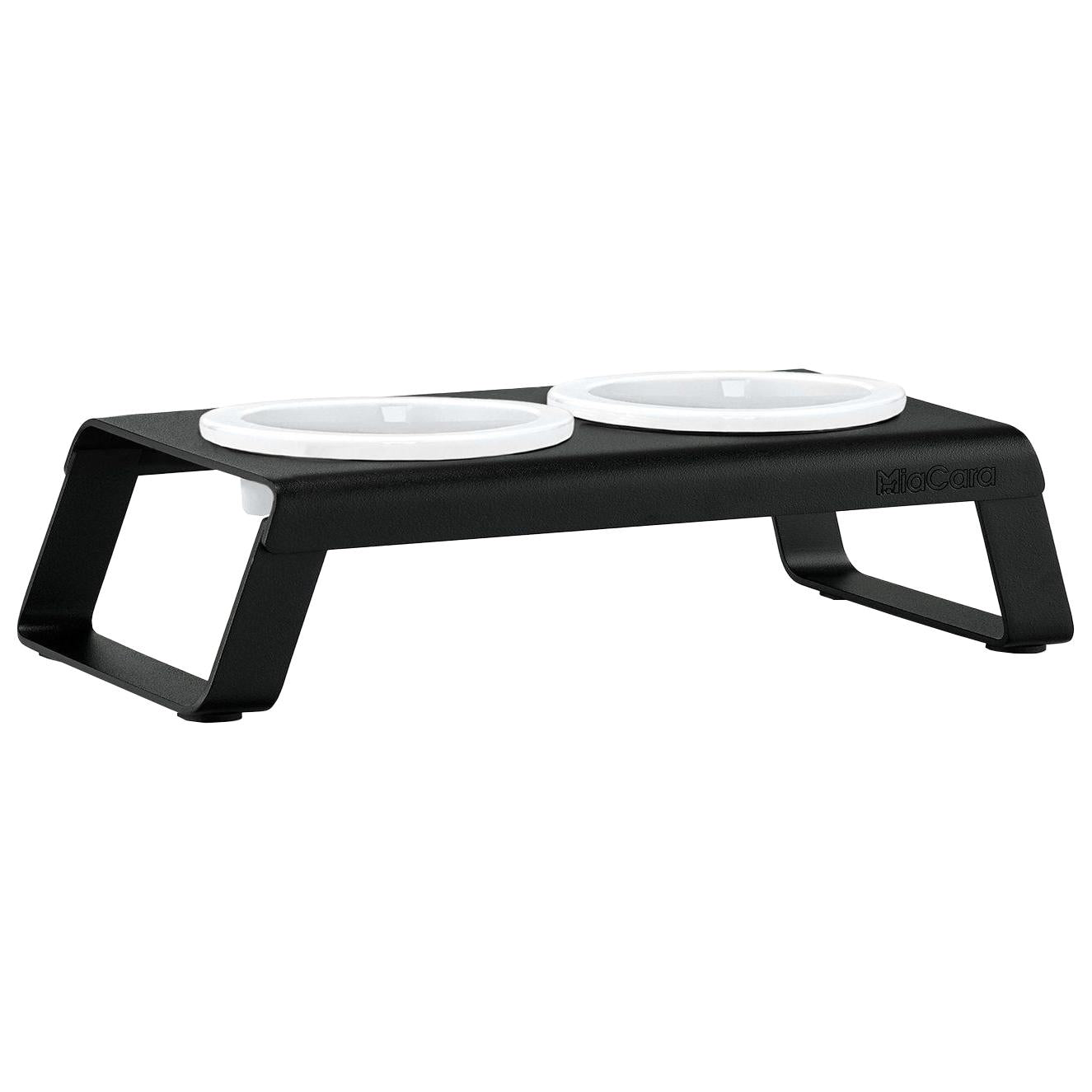 MiaCara Desco kattenvoerbak porselein zwart