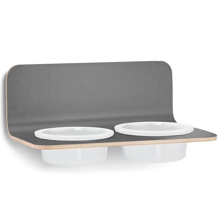MiaCara Arco hondenvoerbak wand porselein small|medium Grey