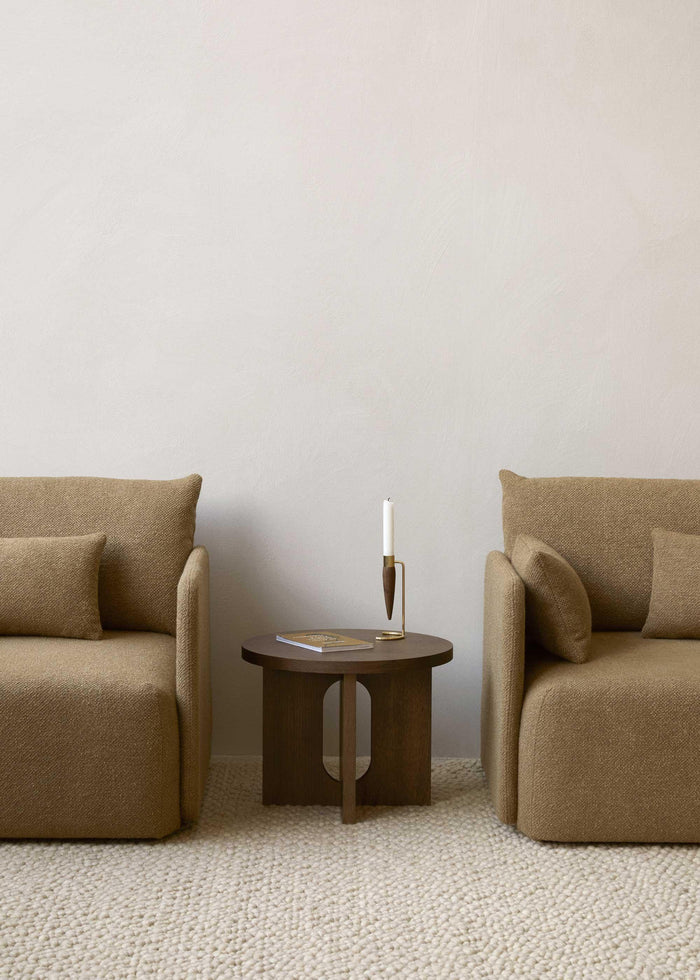 Audo Copenhagen Androgyne bijzettafel Ø50 donker eiken, Kunis Breccia