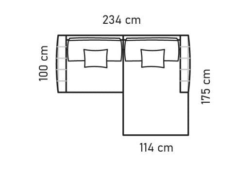 Bente Chaise longue rechts grey breeze