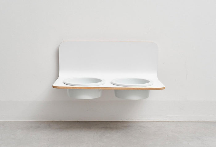 MiaCara Arco hondenvoerbak wand porselein small|medium White