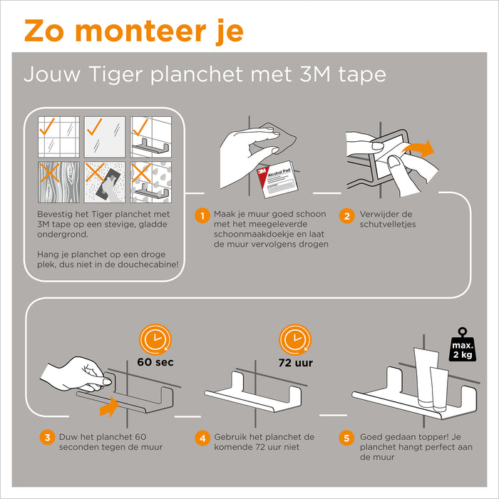 Tiger Colar Planchet 30 cm - Zwart