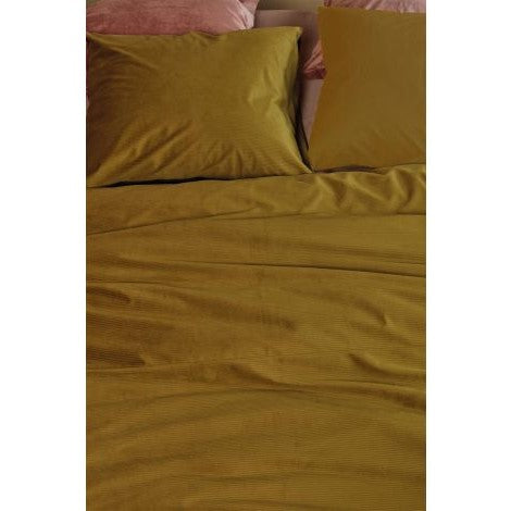 At Home by Beddinghouse Cosy Corduroy Dekbedovertrek 140 x 220 cm - Oker