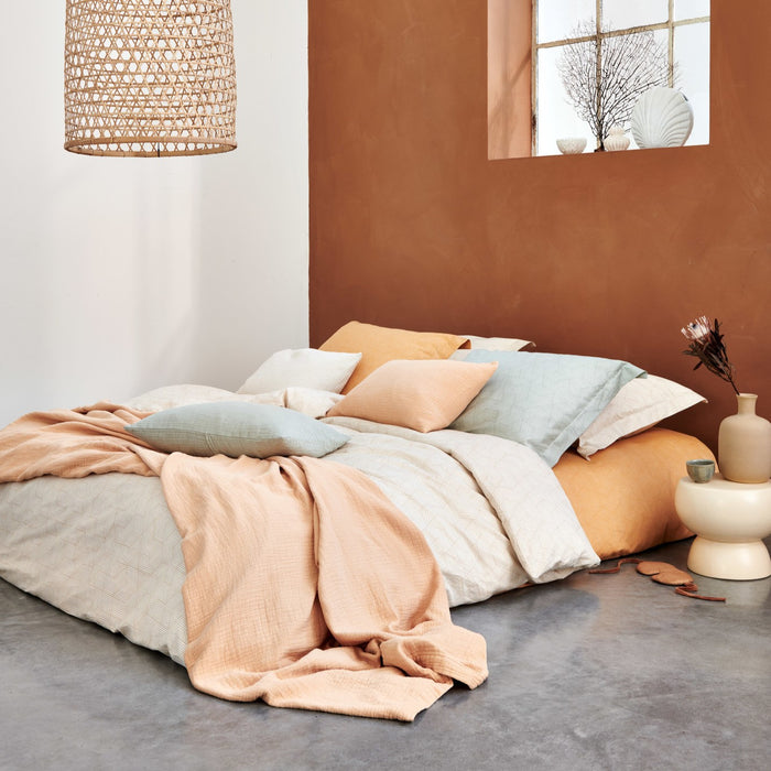 Vandyck Geometrical Dekbedovertrek 200 x 200/220 - Cream Tan