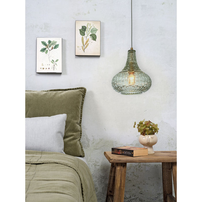 it's about RoMi Hanglamp Venice - Groen - 24x24x28cm