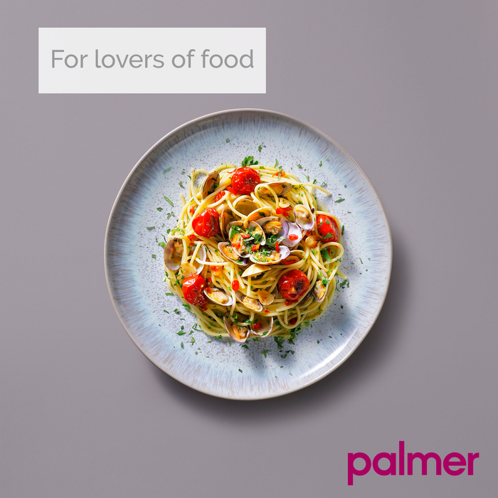 Palmer Bord Light Blue Sea 28.5 cm Blauw Wit Stoneware 2 stuks