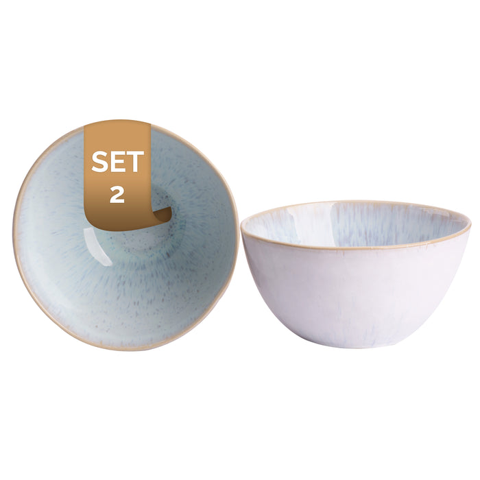 Palmer Schaal Light Blue Sea 15 cm 80 cl Wit Blauw Stoneware 2 stuks