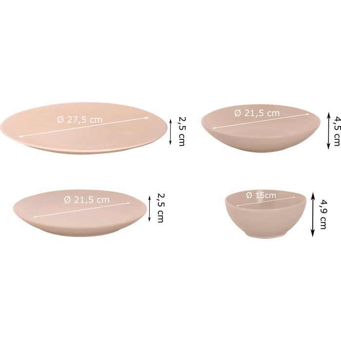 Mammoet Serviesset Spirit Stoneware 6-persoons 24-delig Wit