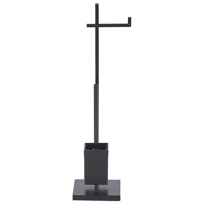 Beliani - ULAPES - Toiletrol en borstelhouder - Zwart - Staal