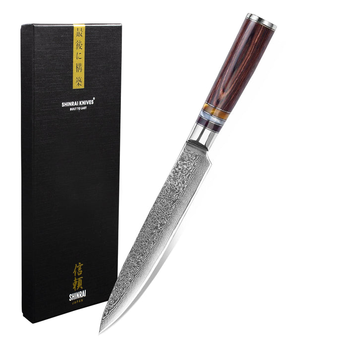 Shinrai Japan - Micarta Jewels - Damascus Vleesmes 20 cm
