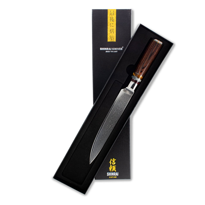 Shinrai Japan - Micarta Jewels - Damascus Vleesmes 20 cm