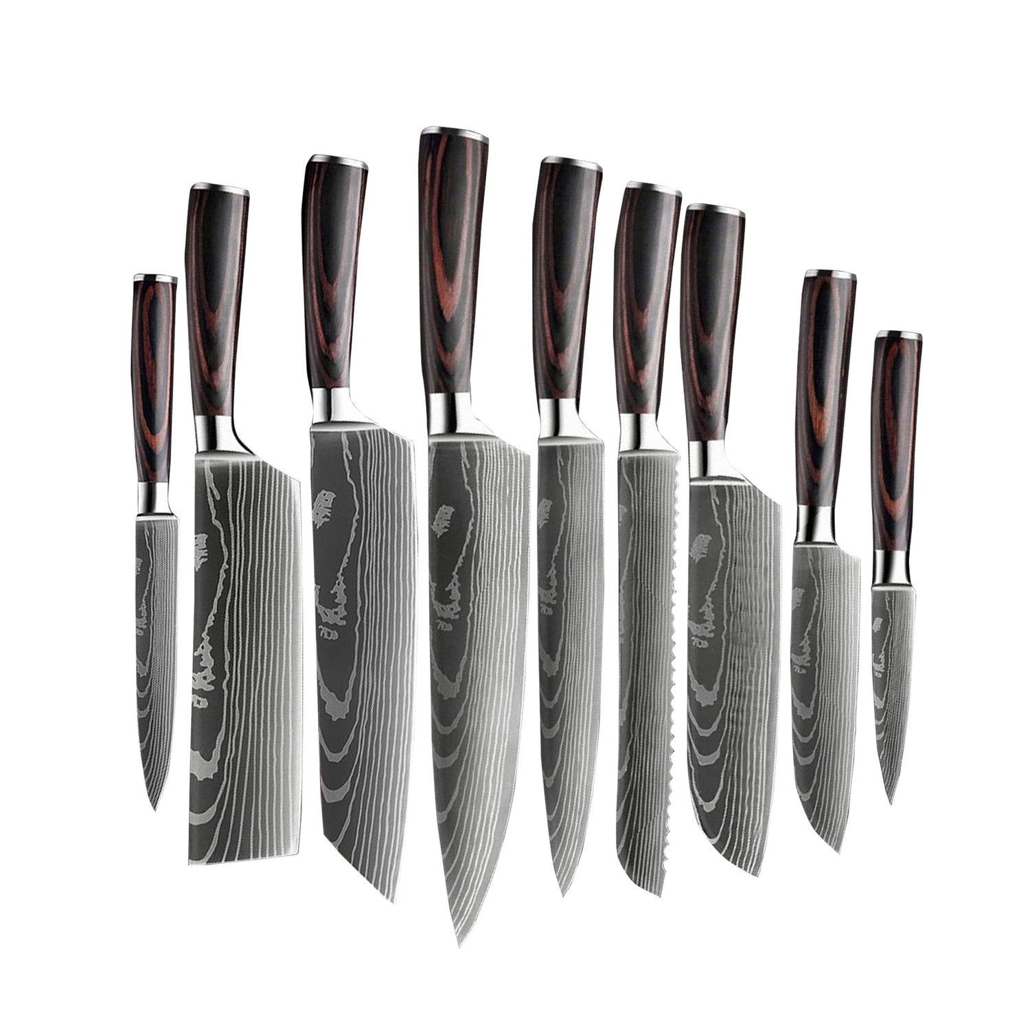 Shinrai Japan - Damascus Print - 9-delige Messenset