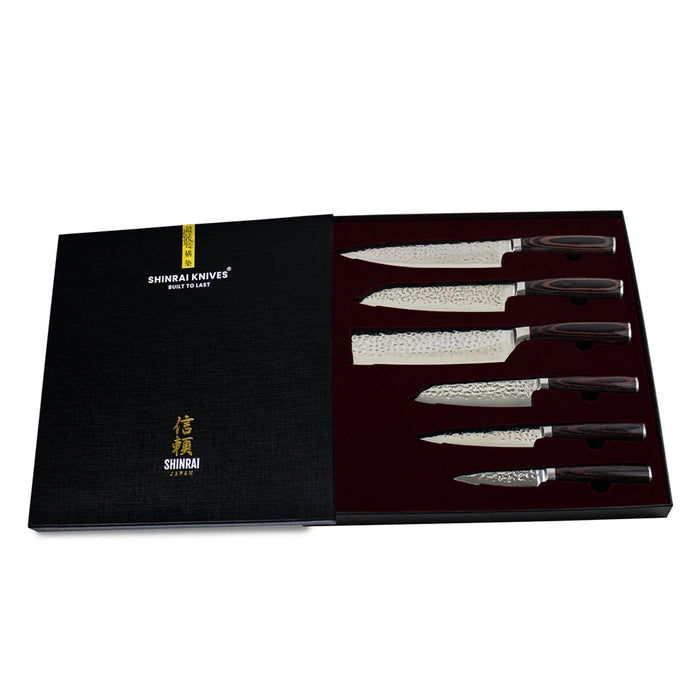 Shinrai Japan - Hammered RVS 6-delige Messenset