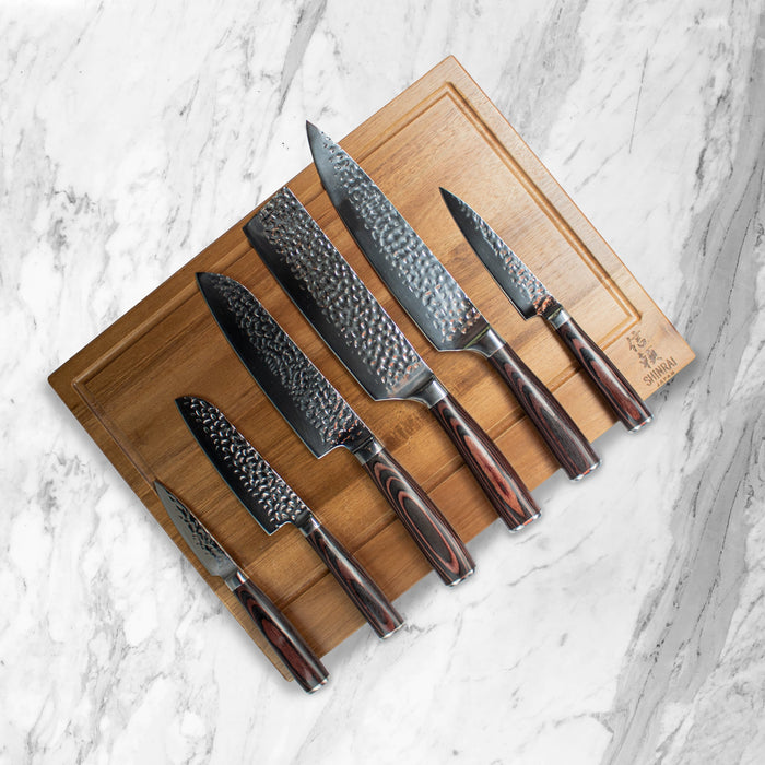 Shinrai Japan - Hammered RVS 6-delige Messenset