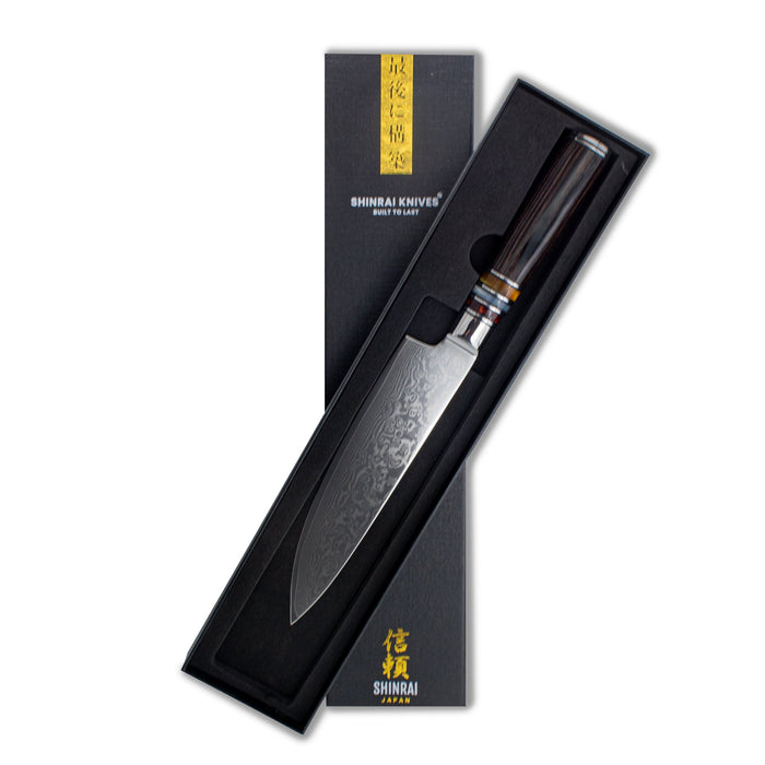 Shinrai Japan - Micarta Jewels - Damascus Koksmes 20 cm