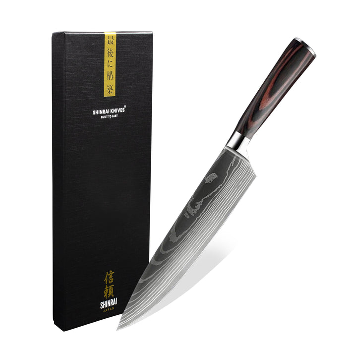 Shinrai Japan - Japanse Damascus Print - Koksmes 20 cm