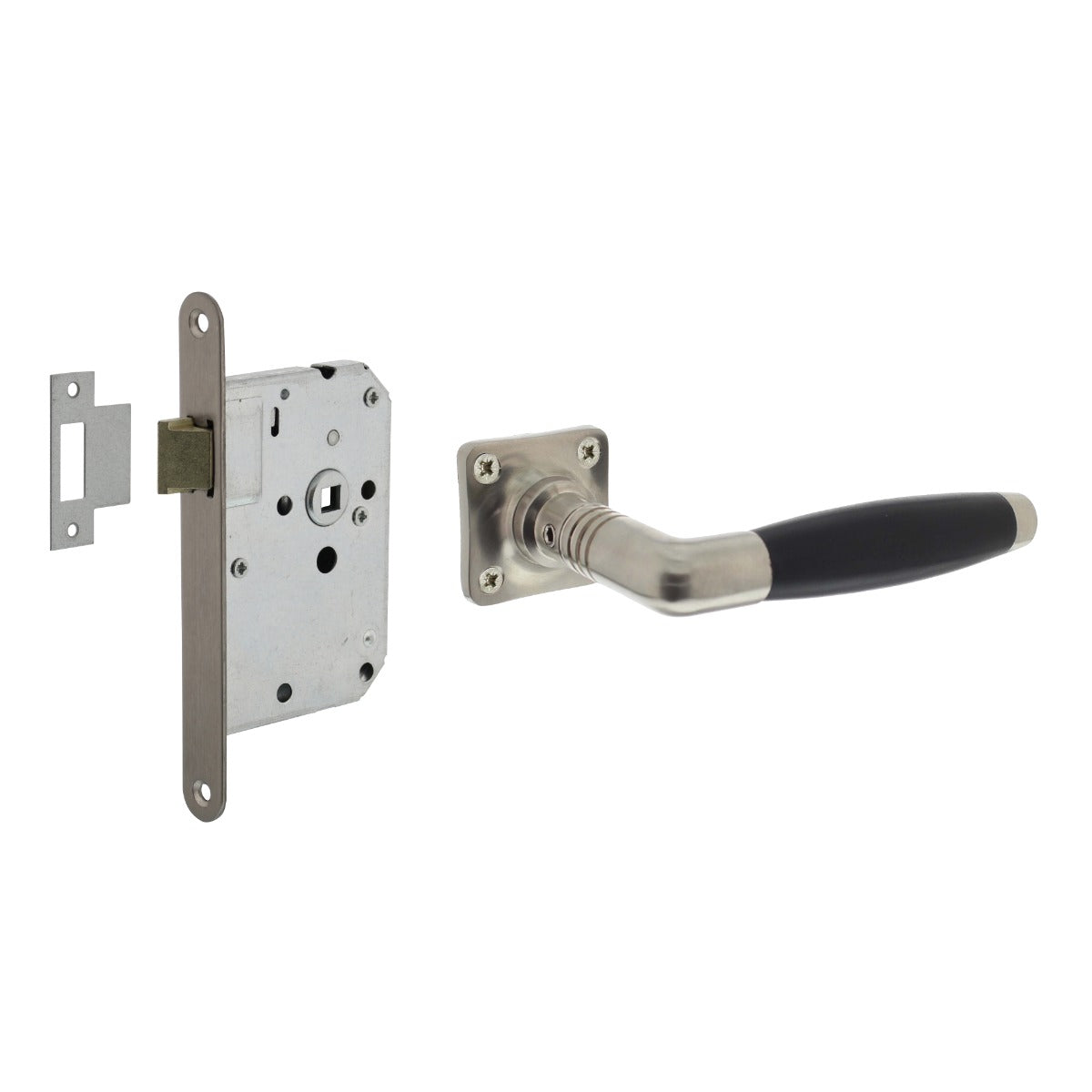 Intersteel Deurbeslag set loopslot rvs met deurkruk Ton basic nikkel