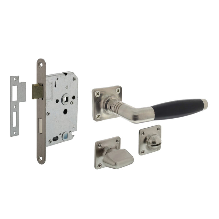 Intersteel Deurbeslag set toiletslot 63|8 rvs met deurkruk Ton basic