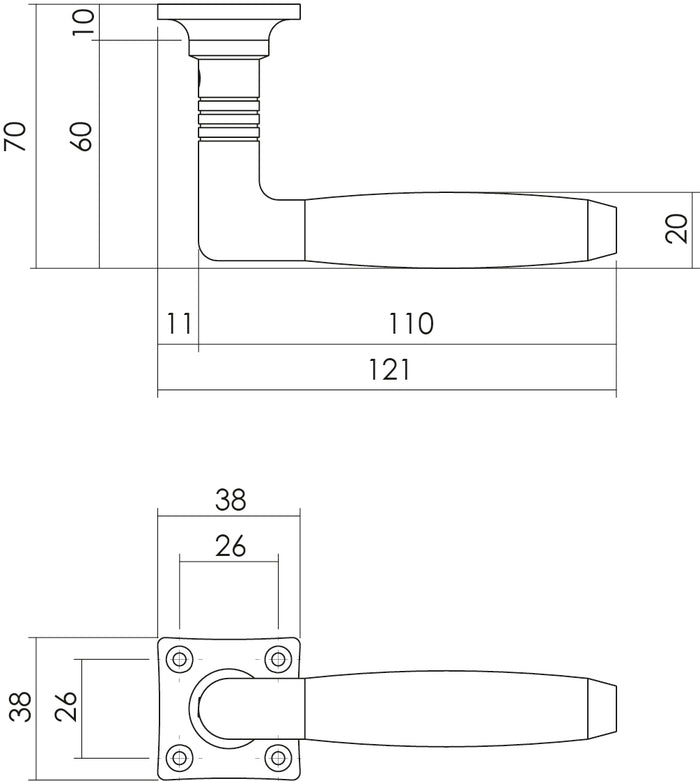 Intersteel Deurbeslag set toiletslot 63|8 rvs met deurkruk Ton basic