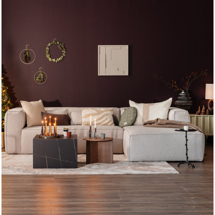 WOOOD Bean Hoekbank met Chaise Longue Rechts - Melange - Beige