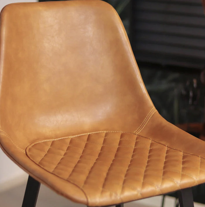 Bronx71 Industriële barkruk Lauren cognac PU leer 76 cm