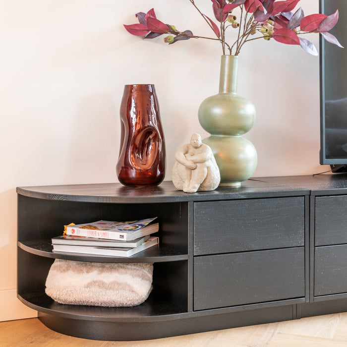 Light & Living Vaas Ranua Bruin - Glas - 15x30x15cm (BxHxD)