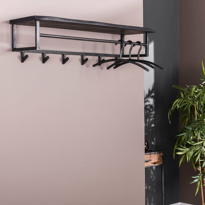 Fraaai - Yucon kapstok zwart 6 haken