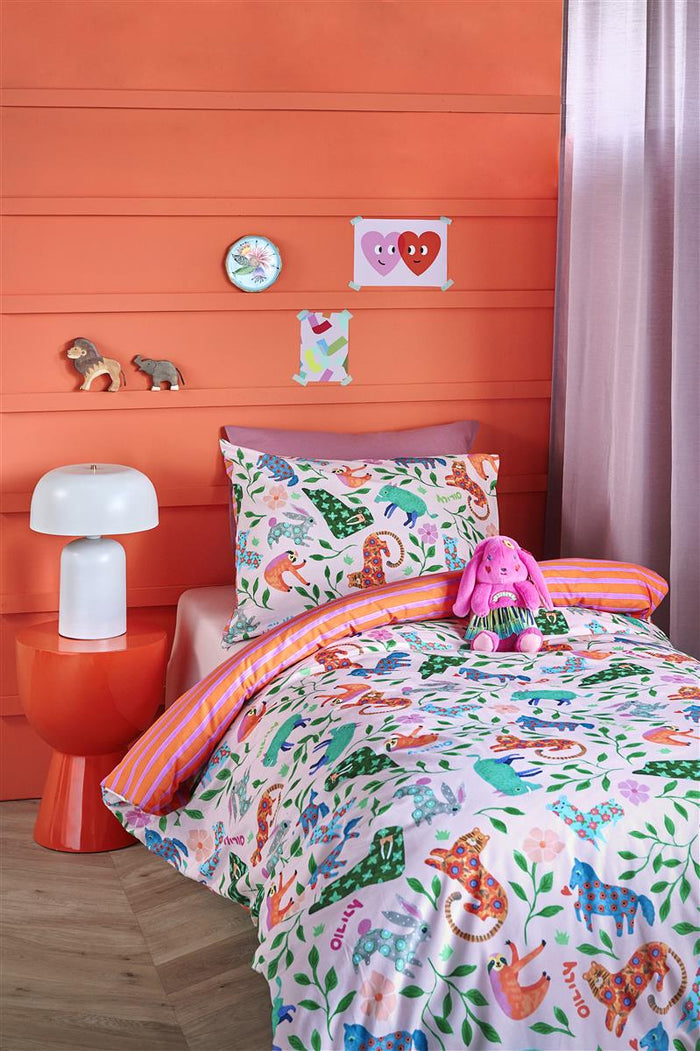 Oilily dekbedovertrek Happy Zoo multi -