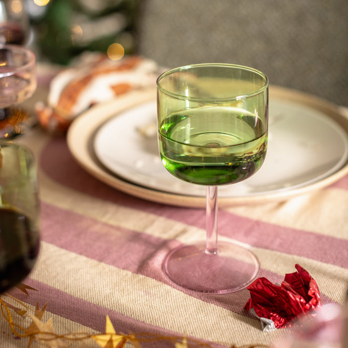 HAY Tint Wijnglazen 2 st. - 0,25 L - Roze/Groen