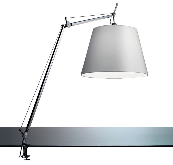 Tolomeo Mega klemlamp retrofit met dimmer 42cm grijs satijn