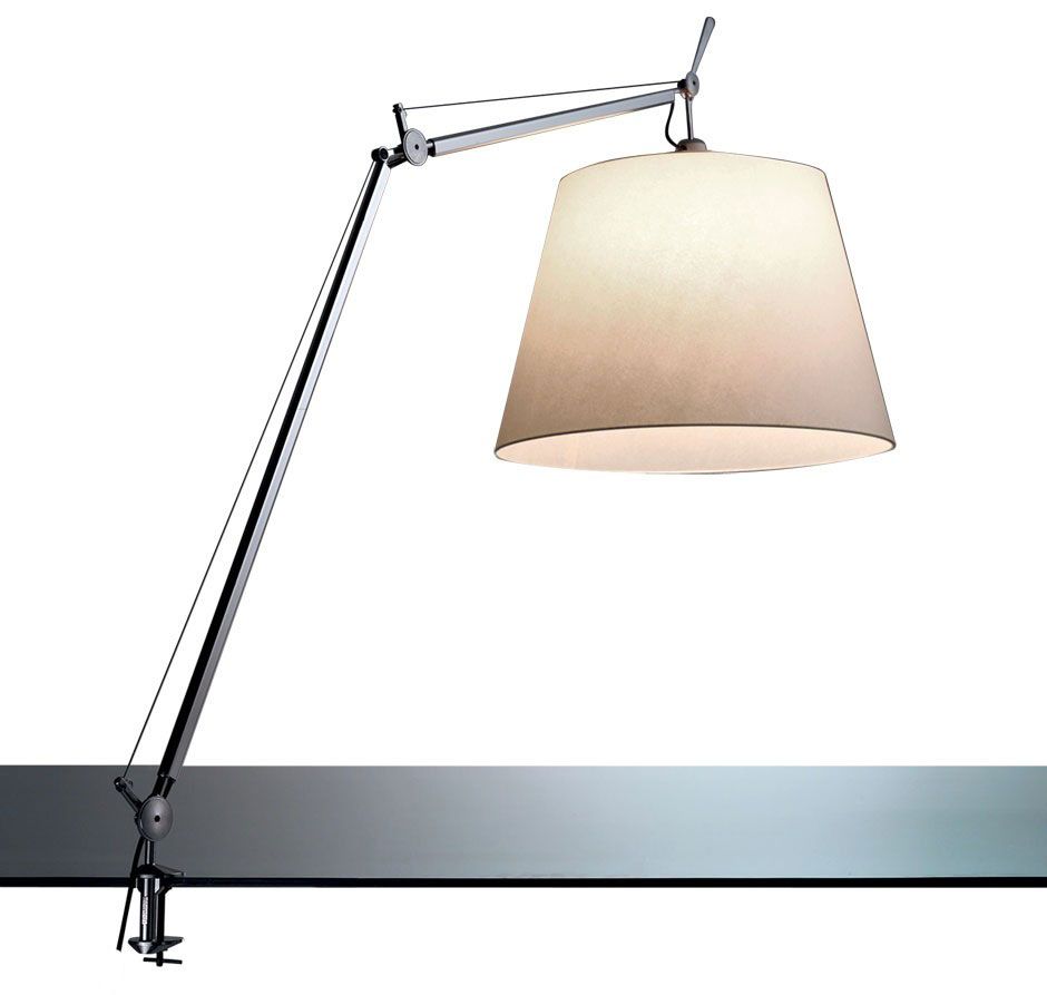Tolomeo Mega klemlamp retrofit met dimmer 42cm perkament