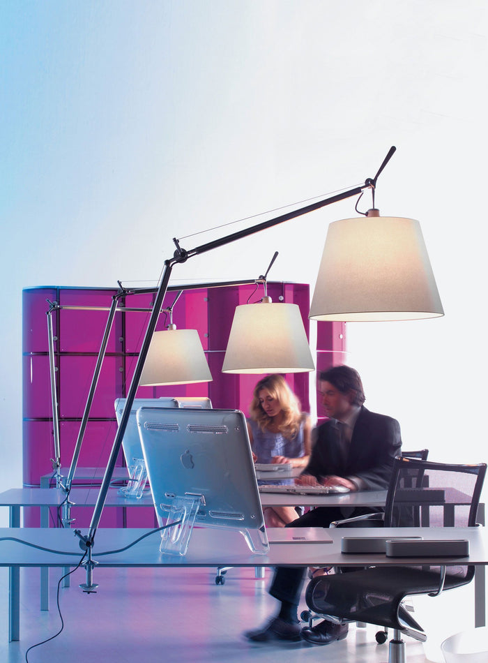 Tolomeo Mega klemlamp retrofit met dimmer 42cm perkament