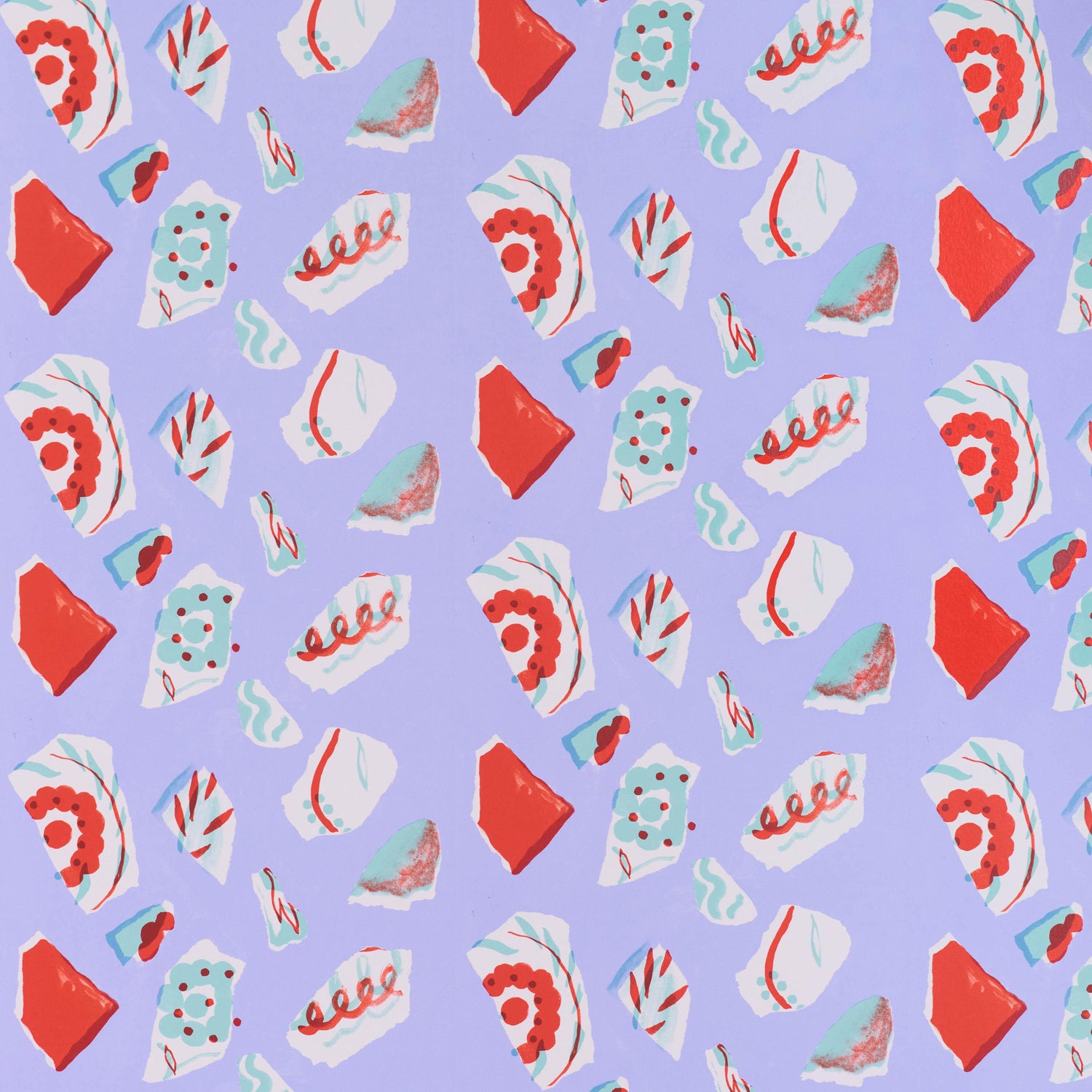 Petite Friture Mosaique by Les Crafties behang red