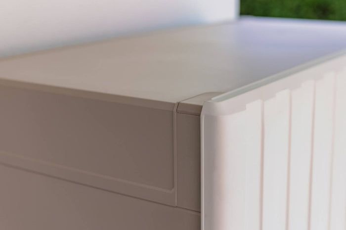 Keter Opbergkast met schappen Groove beige en zandkleurig