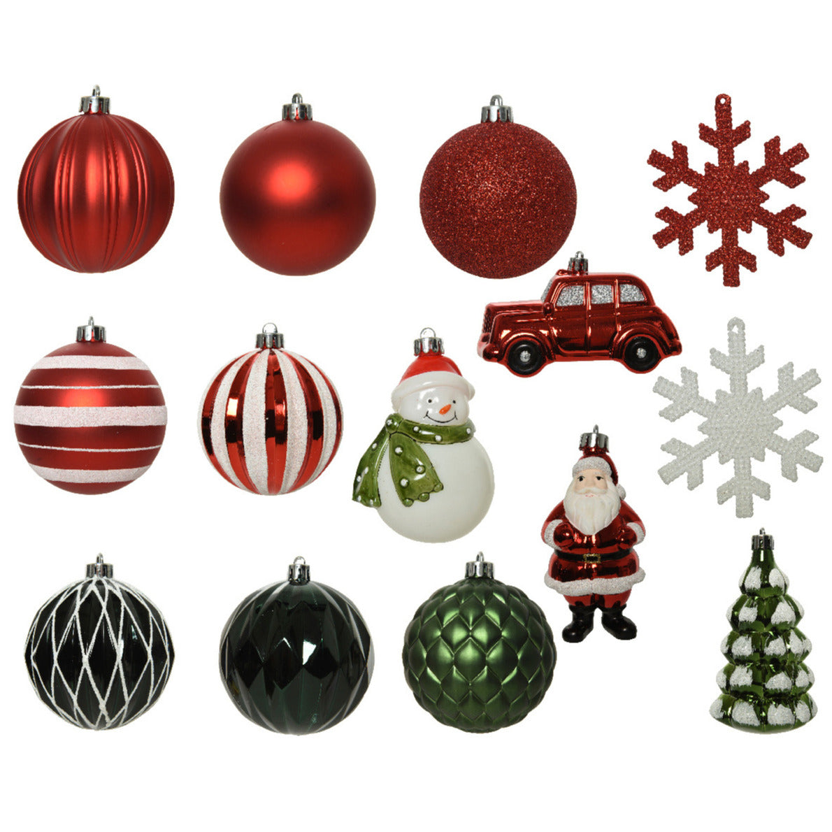 Decoris Kersthangers - 25x - rood|wit|groen - onbreekbaar