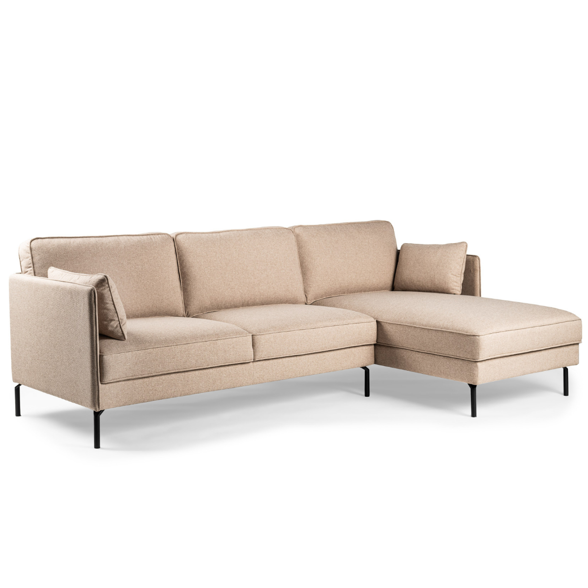 Vurna Danny 3-zitsbank hoekbank rechts stof beige